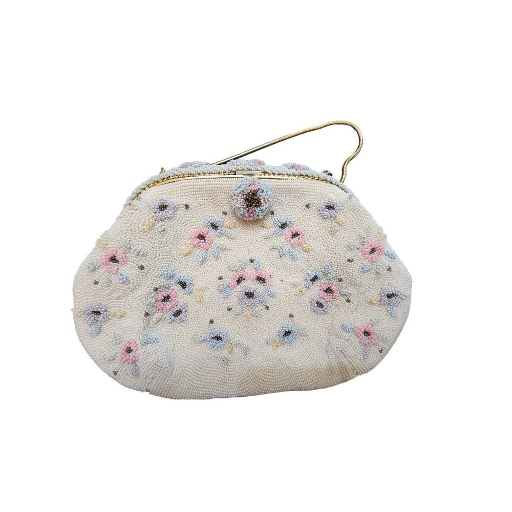 Charlet Vintage Hand Beaded Floral Purse Bag (A5050)